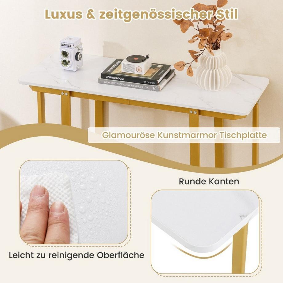 Northix Konsolentisch in Marmoroptik  