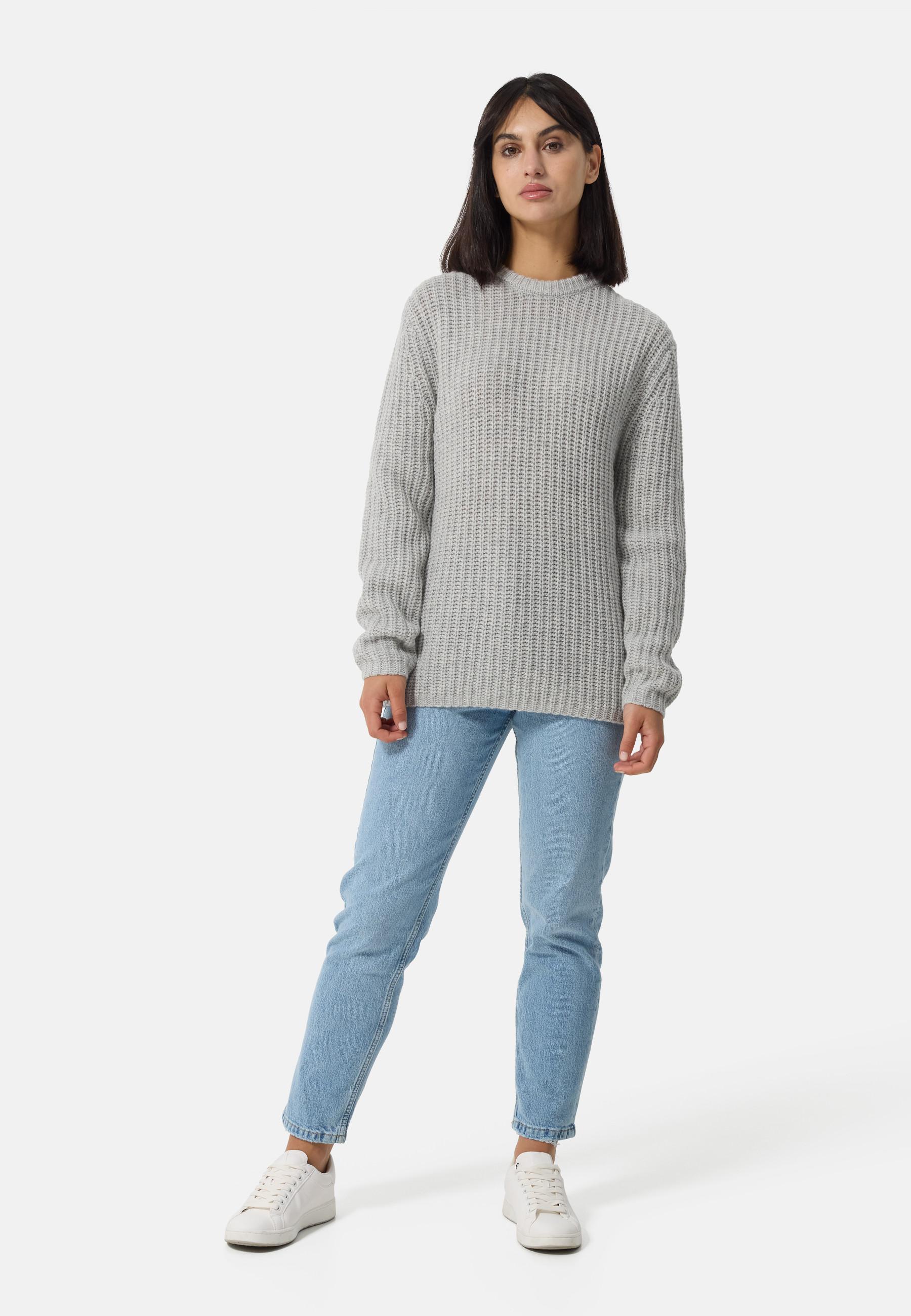 CASH-MERE.CH  Grobgestrickter Wolle Kaschmir Rundhals Pullover 