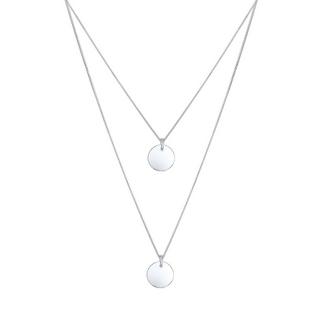 Elli  Halskette Layer Plättchen Anhänger 