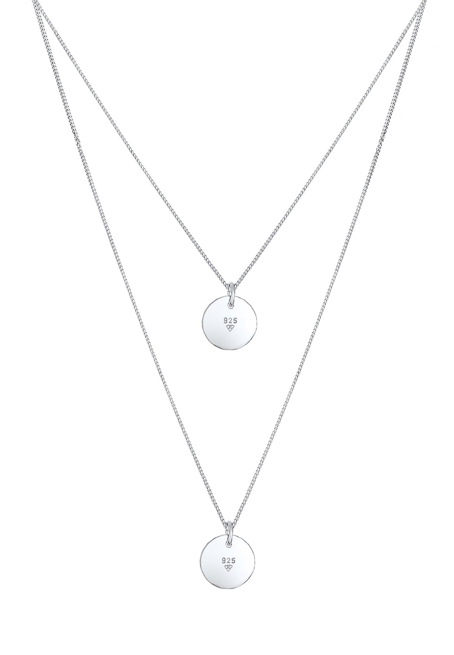 Elli  Halskette Layer Plättchen Anhänger 