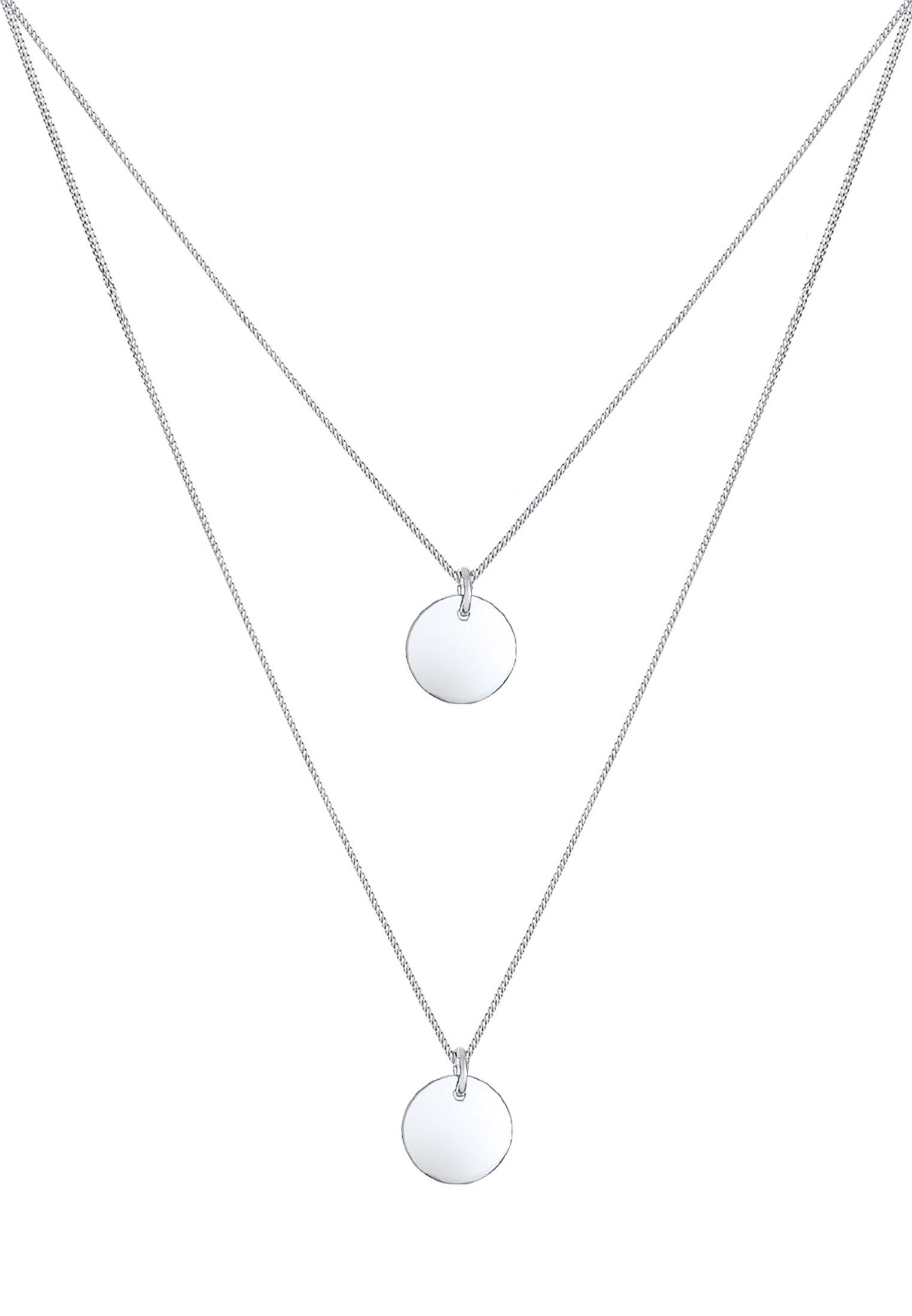 Elli  Halskette Layer Plättchen Anhänger 