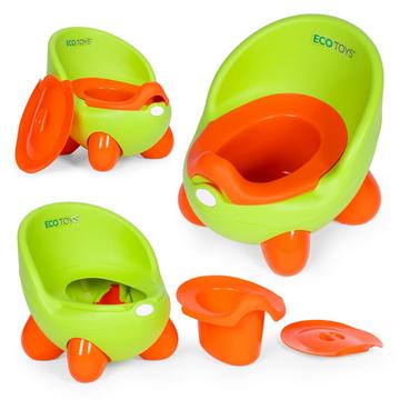 Riduttore WC per bambini, inserto rimovibile, gambe antiscivolo, verde, ECOTOYS