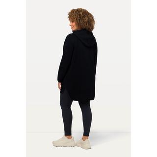 Ulla Popken  Long sweat-shirt à capuche, en polaire bouclée. Fermeture à glissière et manches longues. 