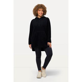 Ulla Popken  Long sweat-shirt à capuche, en polaire bouclée. Fermeture à glissière et manches longues. 