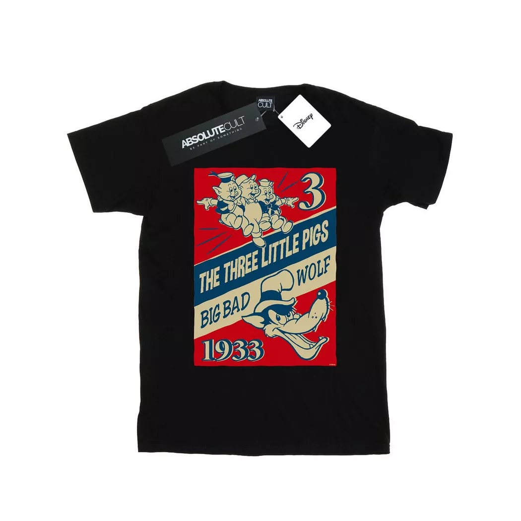 Disney - And The Big Bad Wolf TShirt, für Damen, Schwarz, Größe XL