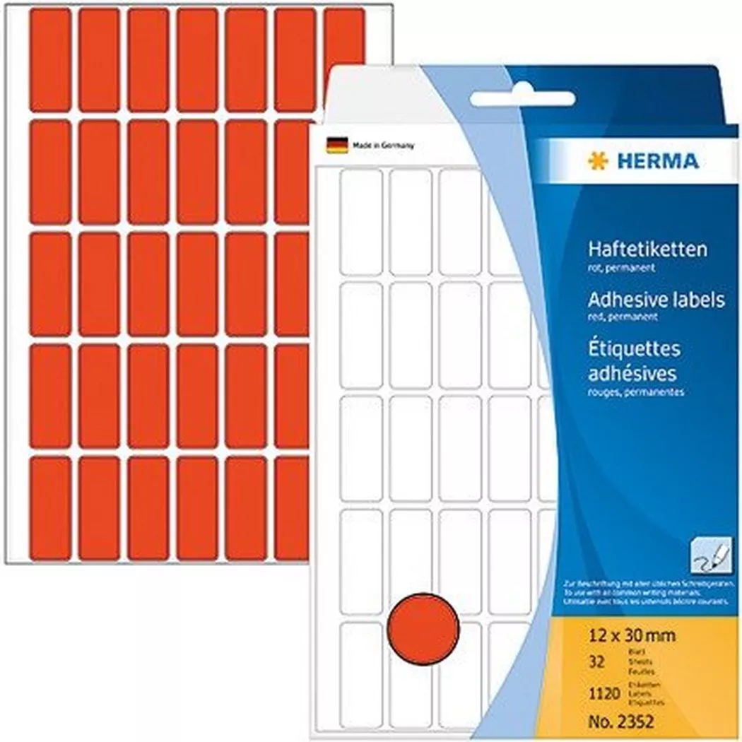 HERMA – Etiketten 12×30mm 2352 rot 1120 Stück, One Size