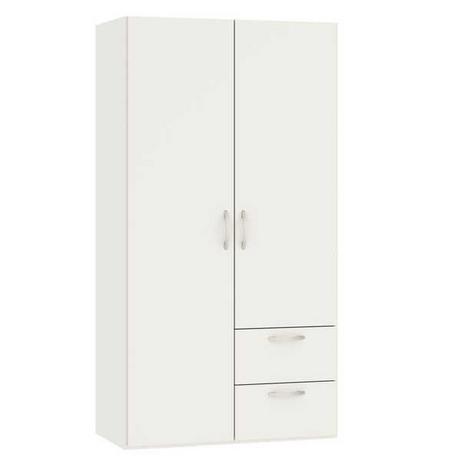 Jutzler Armoire à portes tournantes blanc crème avec tiroirs 101,9 x 195  