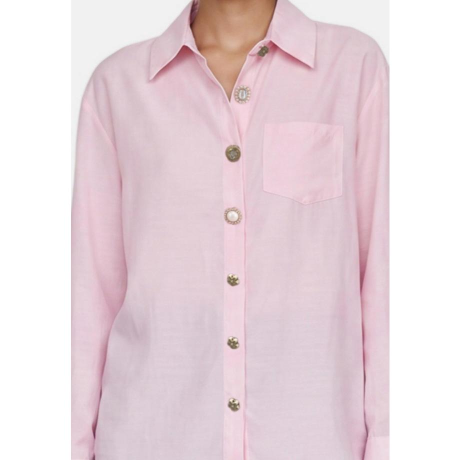 Chiara Ferretti Blouse à manches longues avec boutons décoratifs  