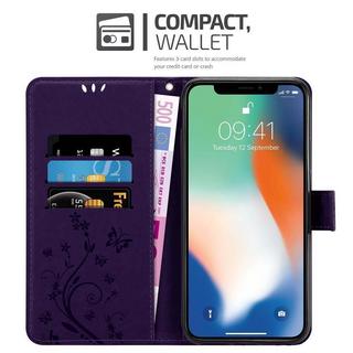 Cadorabo  Housse compatible avec Apple iPhone XR - Coque de protection au design floral avec fermeture magnétique, fonction de support et emplacements pour cartes 