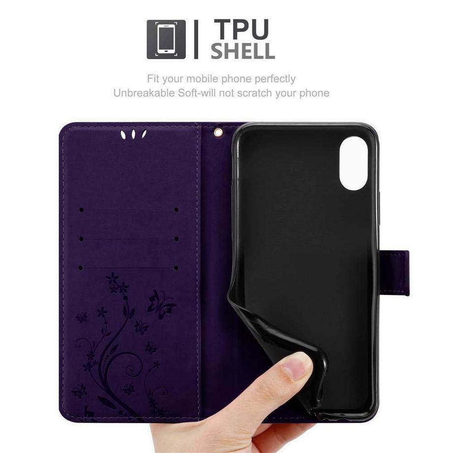 Cadorabo  Hülle für Apple iPhone XR Blumen Design Magnetverschluss 