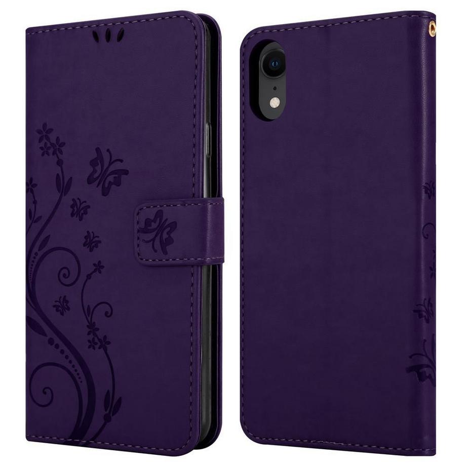 Cadorabo  Hülle für Apple iPhone XR Blumen Design Magnetverschluss 