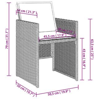 VidaXL Gartenstuhl poly-rattan  