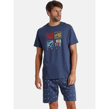 Pyjama Hausanzug Shorts T-Shirt Origami