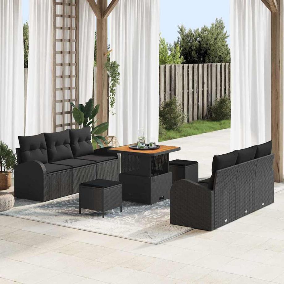 VidaXL Ensemble de meubles de jardin poly rattan  