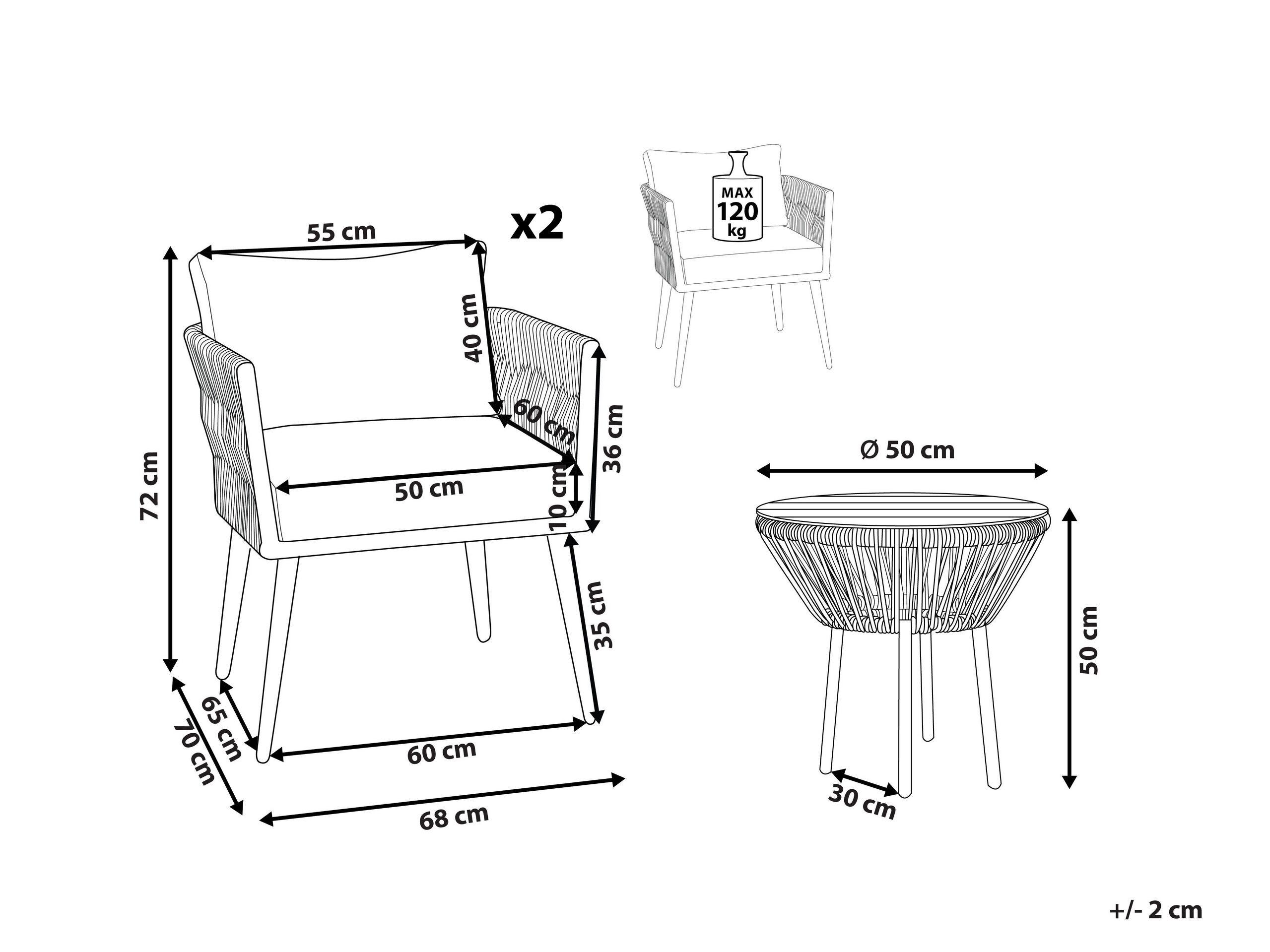 Beliani Bistro Set aus PE Rattan Modern GARGANO  