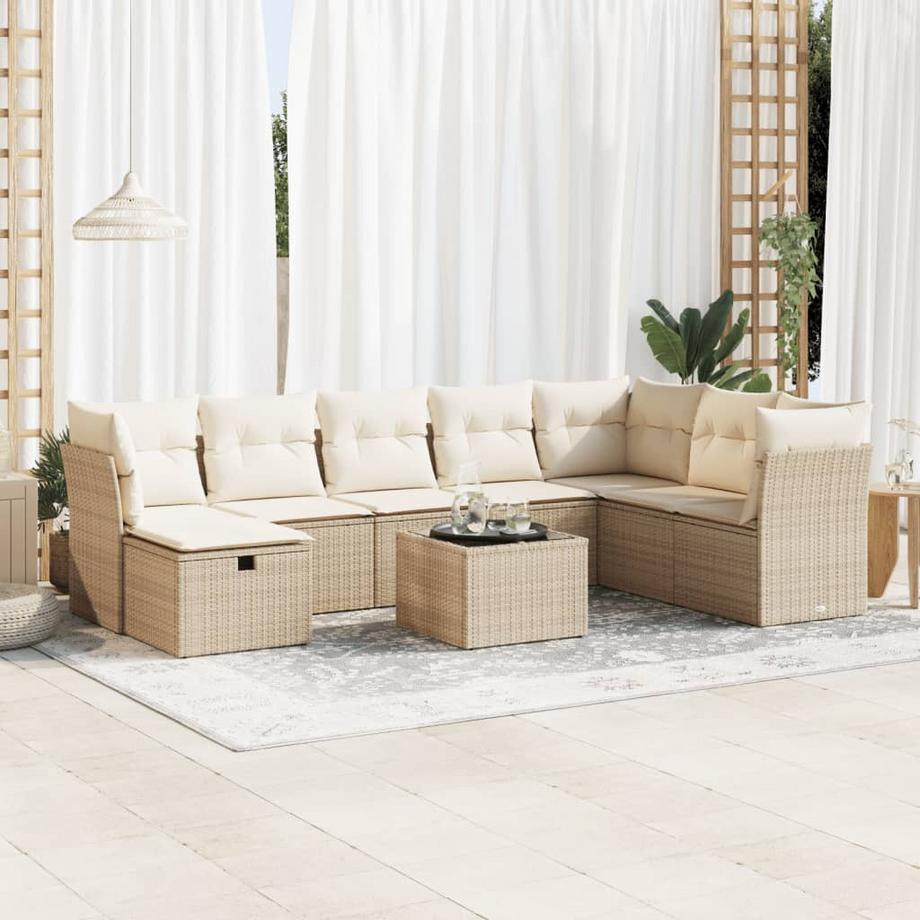 VidaXL Ensemble de canapés de jardin rotin synthétique  
