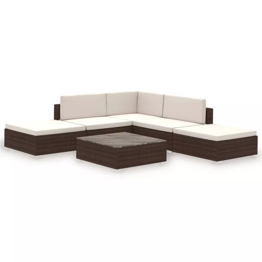 VidaXL - Gartenmöbel set poly-rattan, One Size, Braun