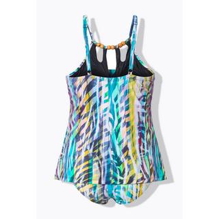 Ulla Popken Tankini Rayures Animales Bonnets Souples Découpes  
