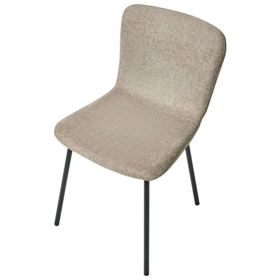 Beliani Lot de 4 chaises de salle à manger en Tissu Minimaliste CALDWELL  