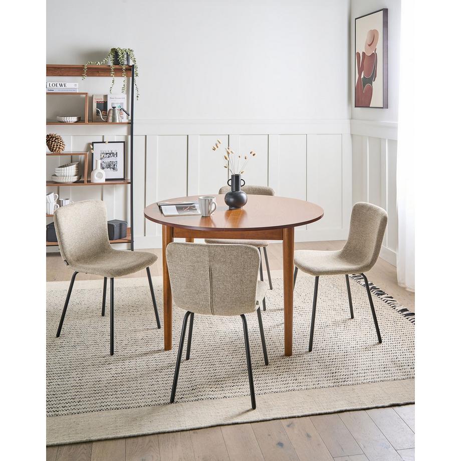 Beliani Lot de 4 chaises de salle à manger en Tissu Minimaliste CALDWELL  