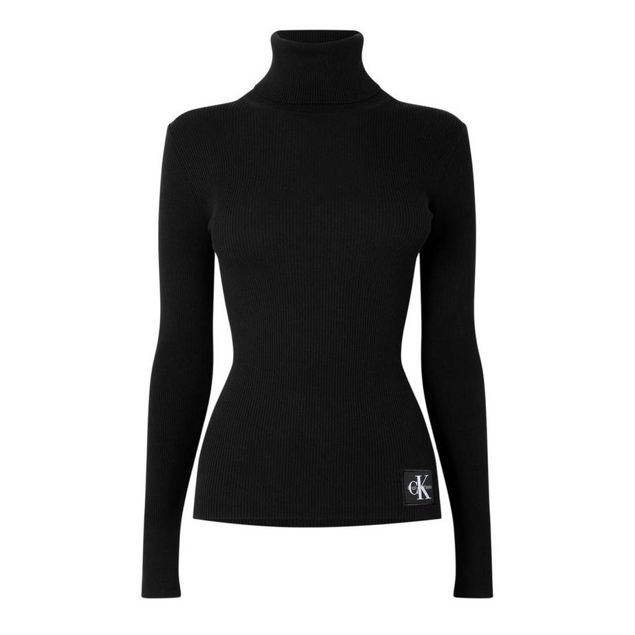 Top In Maglione Aderente Dolcevita Manica Lunga