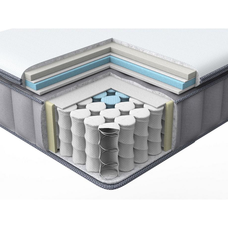 Beliani Matelas à ressorts ensachés en mousse à mémoire de forme avec gel en Ressorts ensachés PLEASANT  