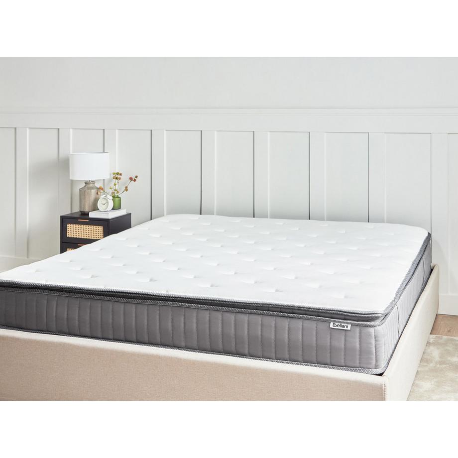 Beliani Matelas à ressorts ensachés en mousse à mémoire de forme avec gel en Ressorts ensachés PLEASANT  