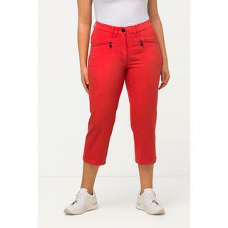 Ulla Popken  Pantalon Mony, longueur au mollet. Poches zippées et tissu stretch 