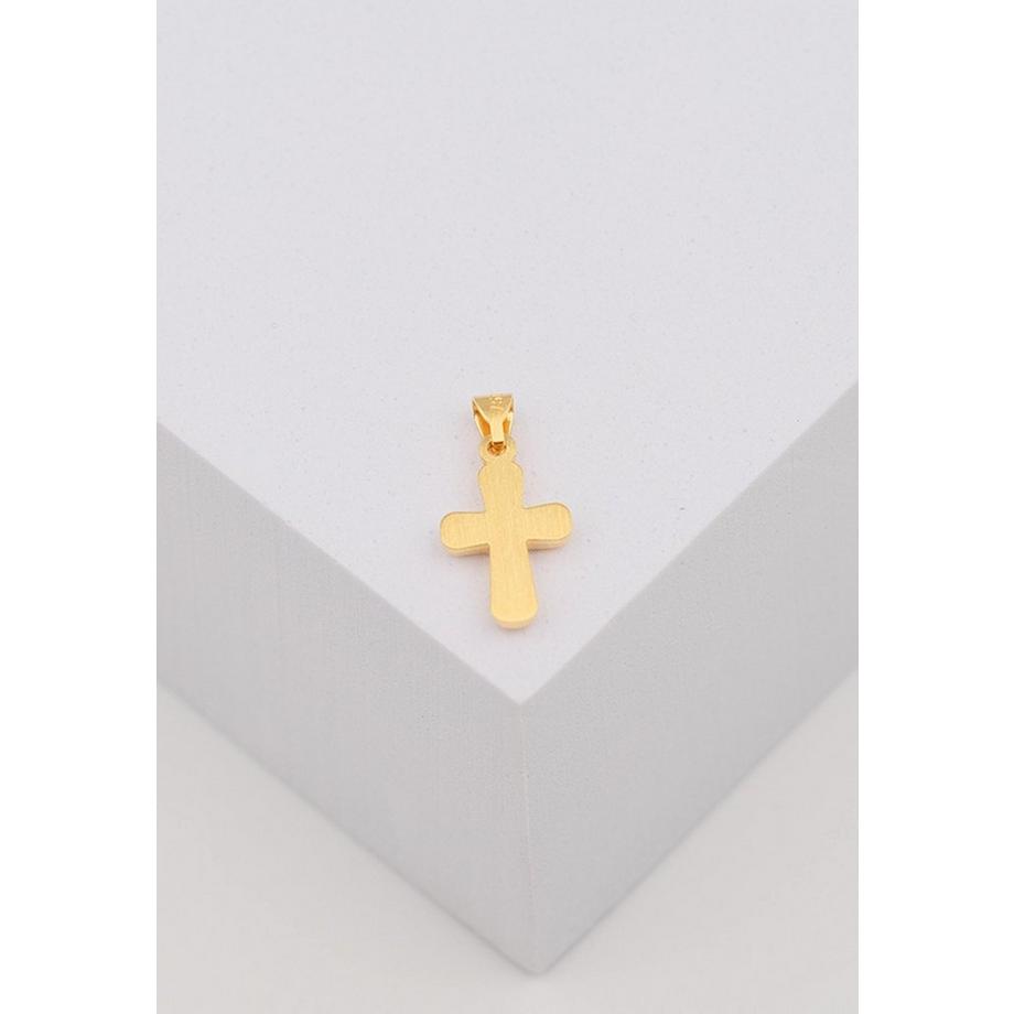 MUAU Schmuck  Anhänger Balken-Kreuz Gelbgold 750, 18x9mm 