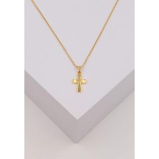 MUAU Schmuck  Anhänger Balken-Kreuz Gelbgold 750, 18x9mm 