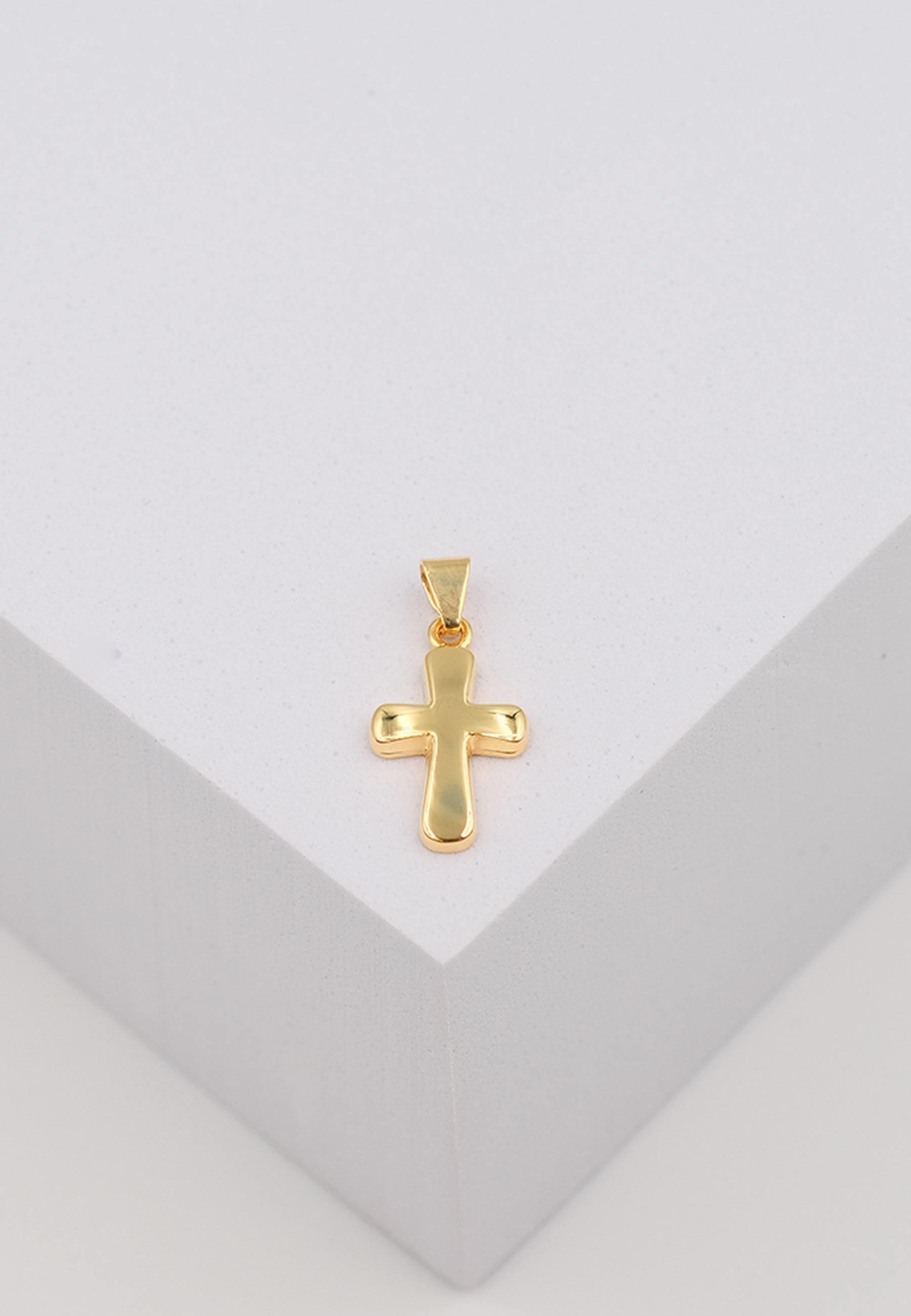 MUAU Schmuck  Anhänger Balken-Kreuz Gelbgold 750, 18x9mm 