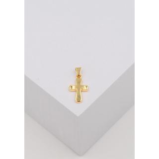 MUAU Schmuck  Anhänger Balken-Kreuz Gelbgold 750, 18x9mm 