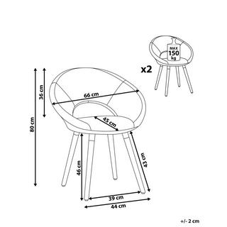 Beliani Esszimmerstuhl aus Polyester Retro ROSLYN  