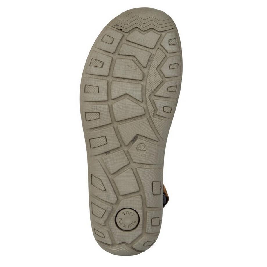 Roamers Sandales de sport en cuir à triple bride  