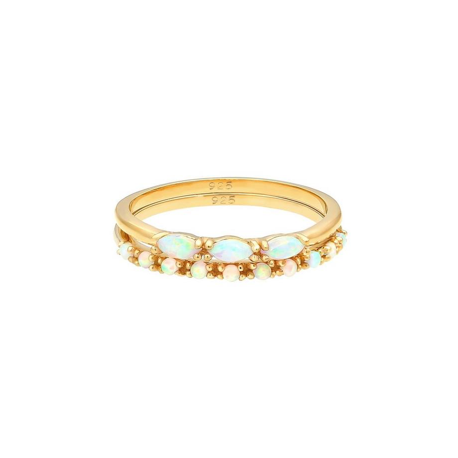 Elli  Bague Set Vintage Design Opale Synthétique 