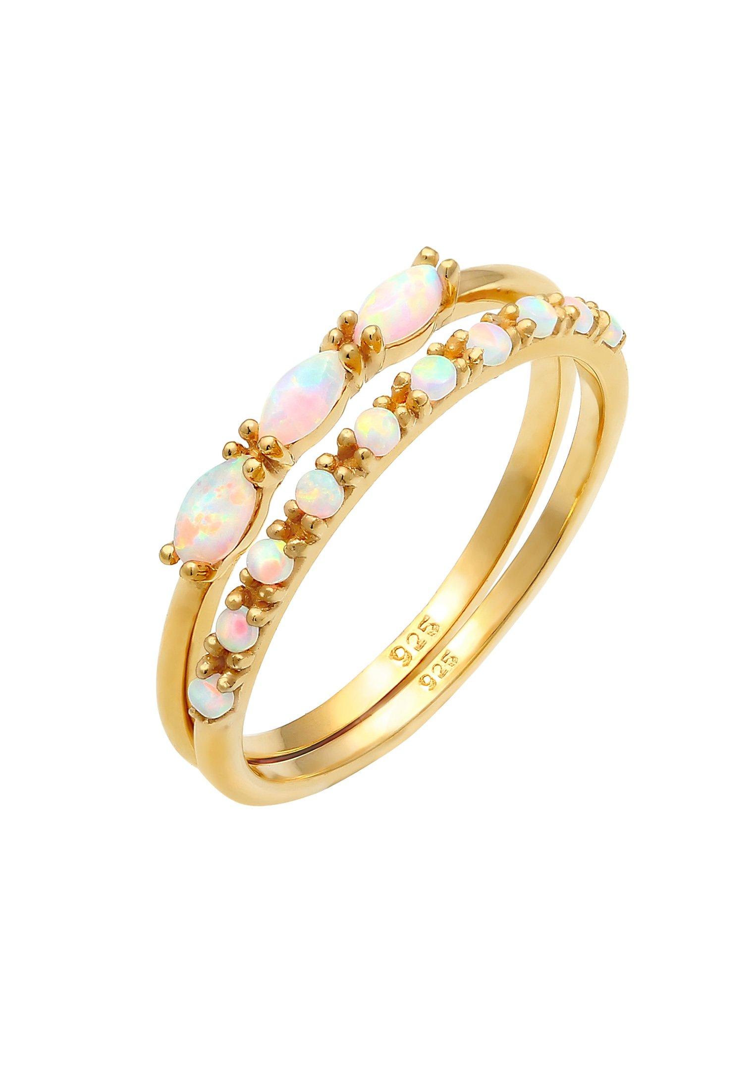 Elli  Ring Set Vintage Design Synthetischer Opal 