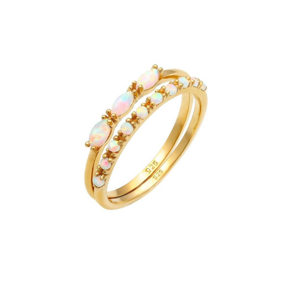 Bague Set Vintage Design Opale Synthétique