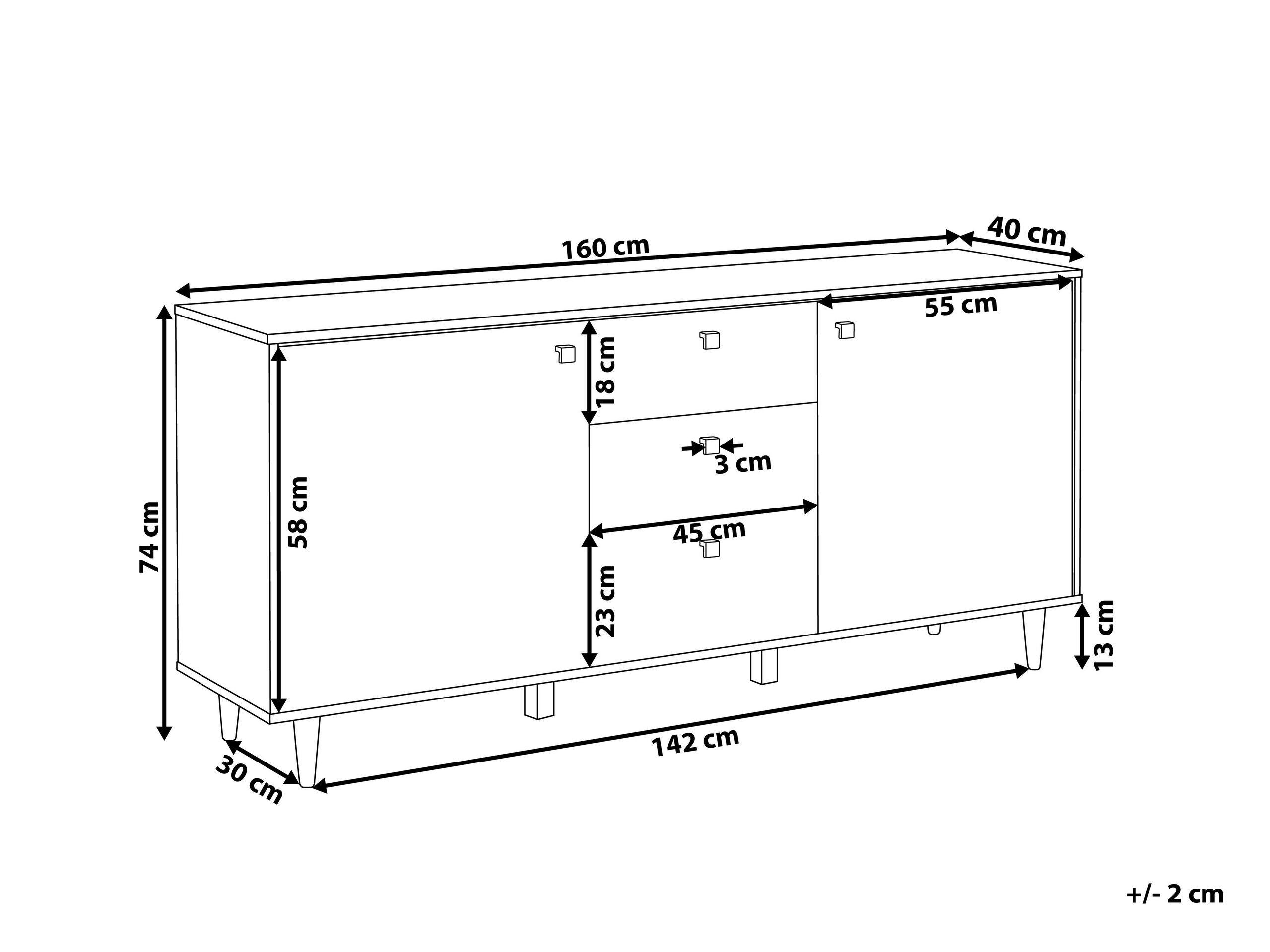 Beliani Sideboard aus Faserplatte Klassisch KURO  