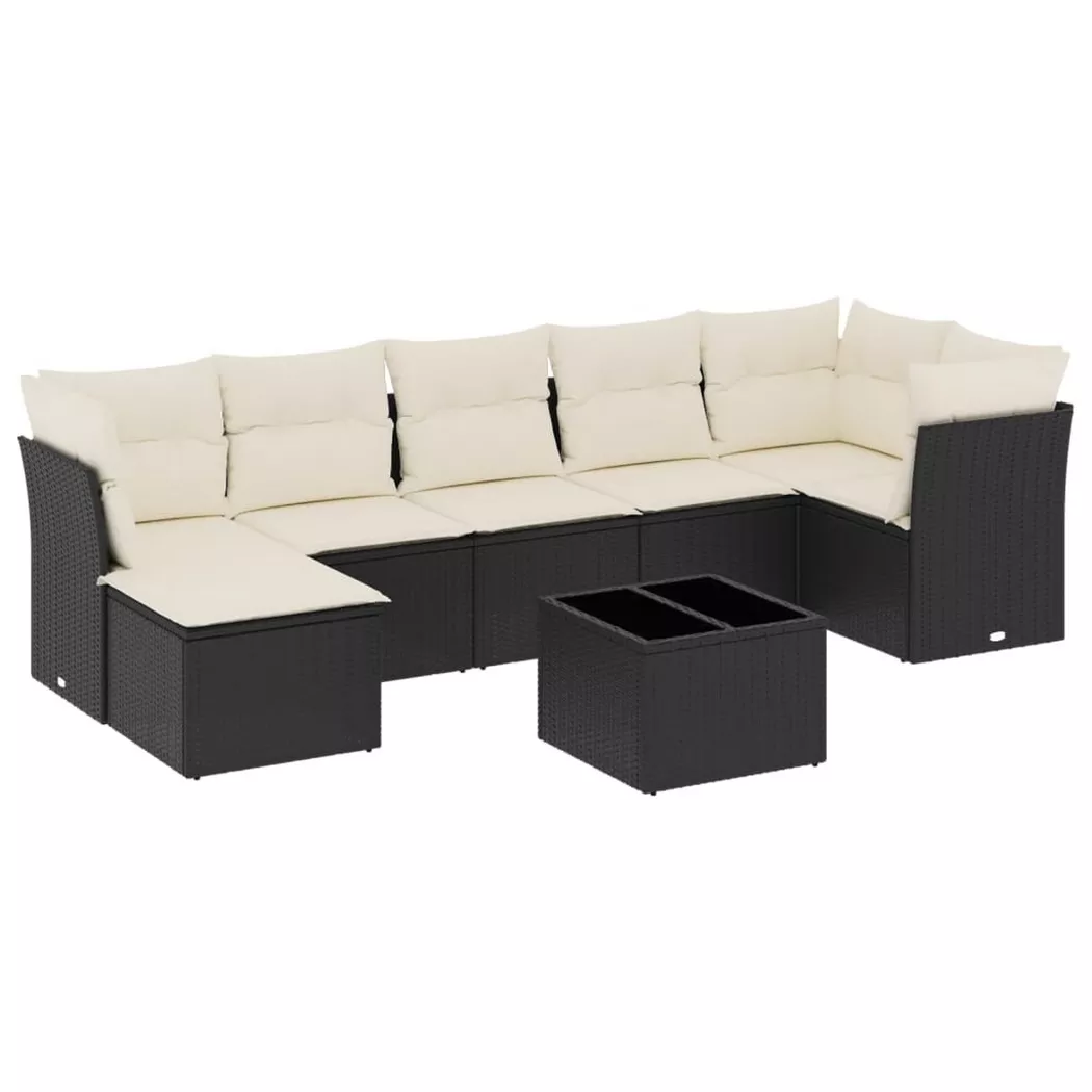 VidaXL - Ensemble de canapés de jardin rotin synthétique, One Size, Noir
