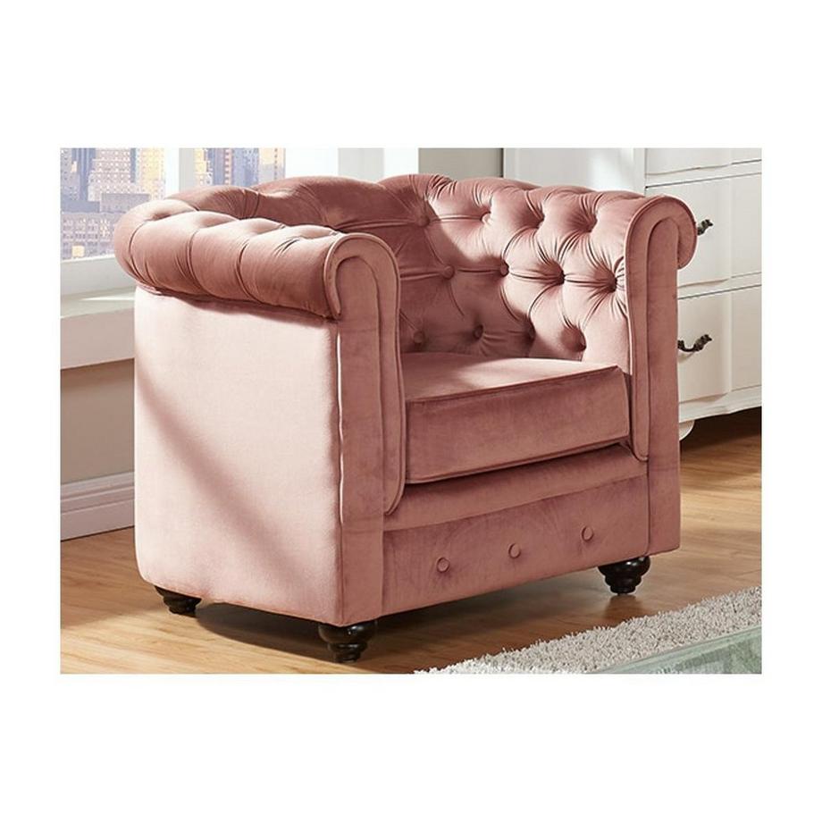 Vente-unique Sessel 2erSet CHESTERFIELD Samt Rosa  