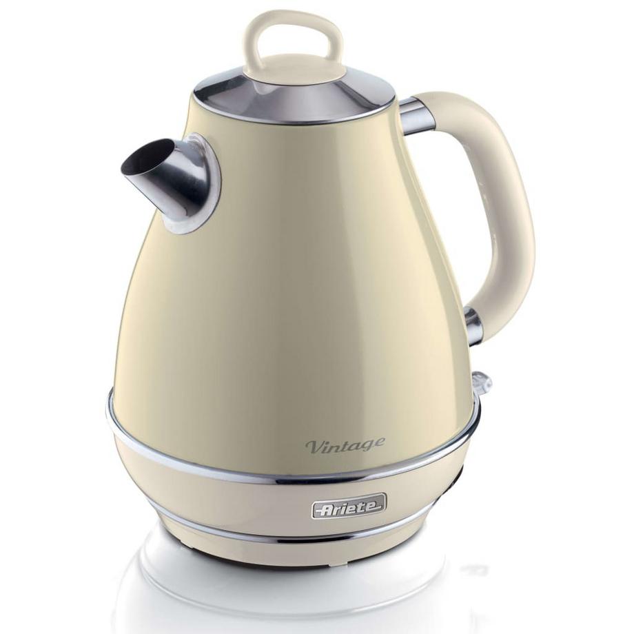 Ariete 2869 Bollitore Elettrico 1,7 Litri di Design - Infusi, t� e tisane - Autospegnimento - 2000 Watt - Acciaio Inox - Linea Vintage - Beige