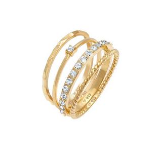 Elli  Bague Empilée Pour Femme, Set De 4, Torsadée 