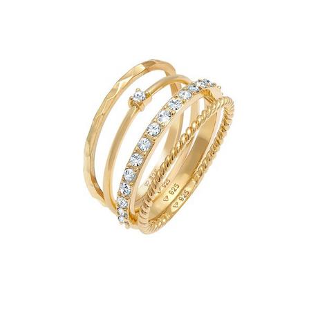 Elli  Bague Empilée Pour Femme, Set De 4, Torsadée 