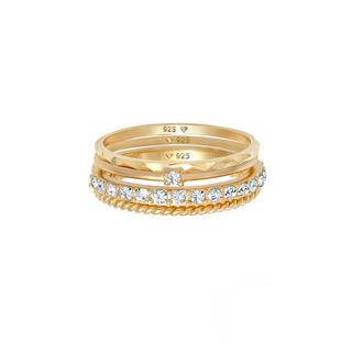 Elli  Bague Empilée Pour Femme, Set De 4, Torsadée 