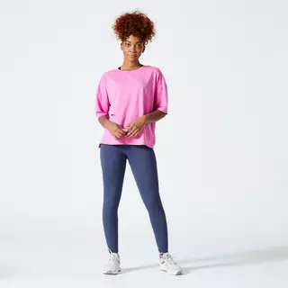 Short Fitness femme coton avec poche - 520 écru - Decathlon