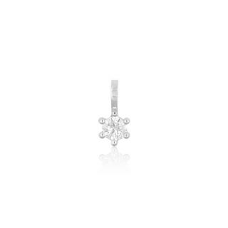 MUAU Schmuck  Pendentif solitaire 6 poignées en or blanc 750 diamant 0,15ct. 8x6mm 