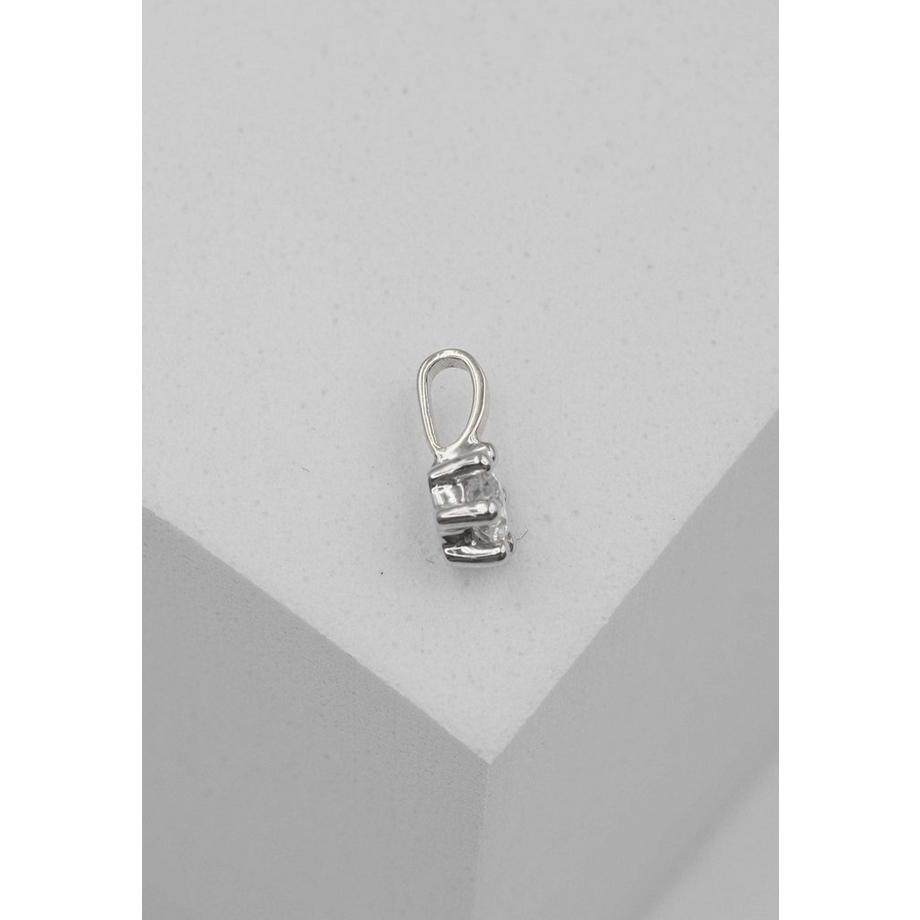 MUAU Schmuck  Solitär Anhänger 6-Griff-Fassung Weissgold 750 Diamant 0.15ct. 8x6mm 