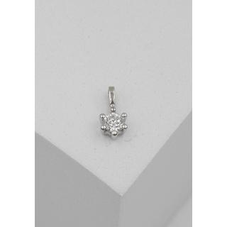 MUAU Schmuck  Solitär Anhänger 6-Griff-Fassung Weissgold 750 Diamant 0.15ct. 8x6mm 