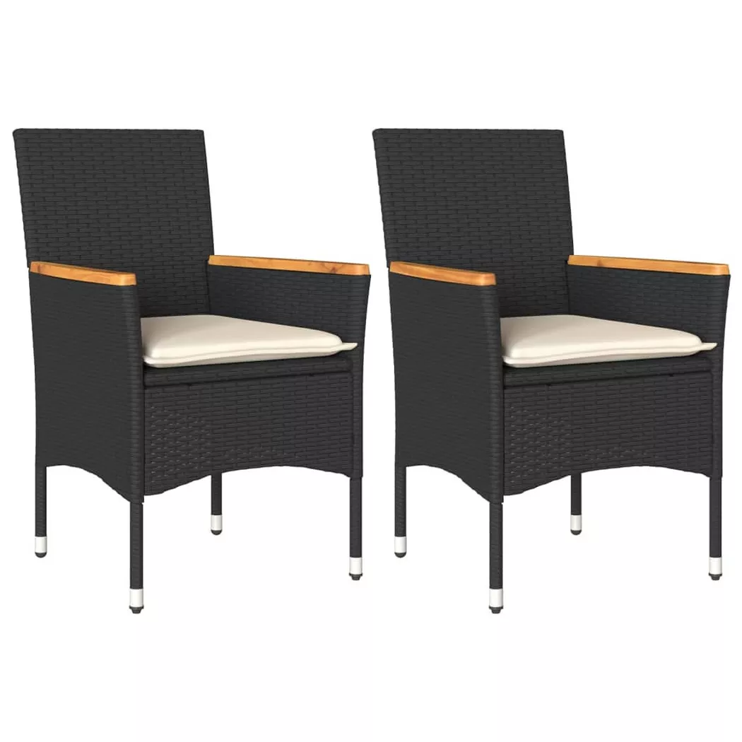 VidaXL - Gartenstuhl poly-rattan, One Size, Schwarz