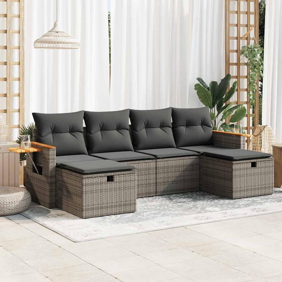 VidaXL Ensemble de canapés de jardin rotin synthétique  